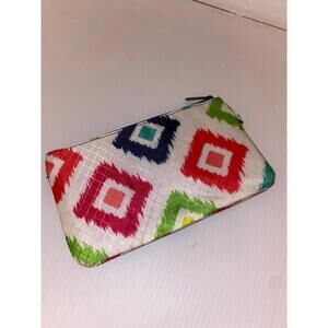 Thirty-One Bright Geometric Diamond Print Zip Travel Organizer‎